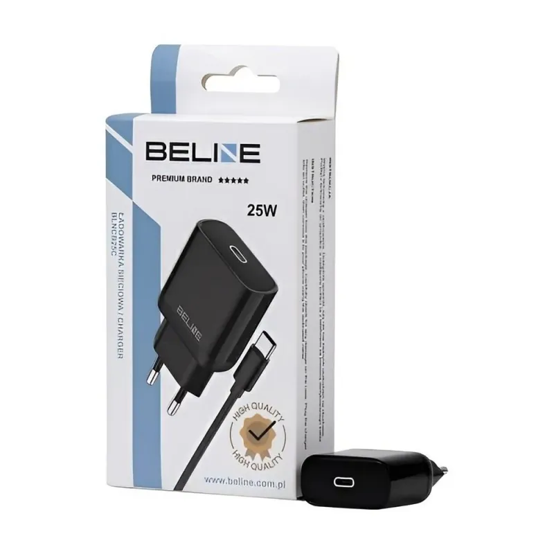 Ładowarka sieciowa Beline 25W 1xUSB-C GaN PD 3.0+kabel | PartsPC.pl