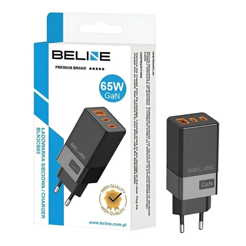 Ładowarka sieciowa Beline 65W GaN 2xUSB-C PD 3.0 + | PartsPC.pl