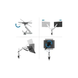 Ramię biurkowe pojedyncze z zaciskiem Digitus, 1xLCD, max. 27", max. 8kg,