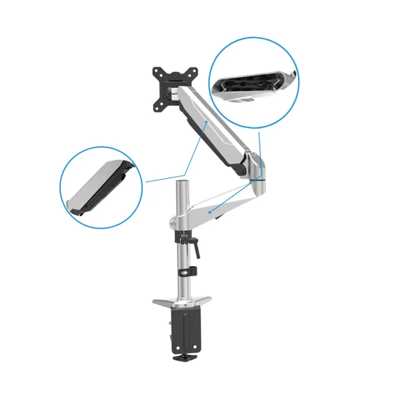 Ramię biurkowe pojedyncze z zaciskiem Digitus, 1xLCD, max. 27", max. 8kg,