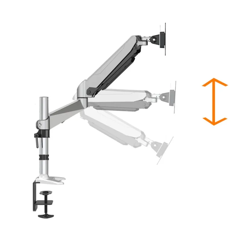 Ramię biurkowe pojedyncze z zaciskiem Digitus, 1xLCD, max. 27", max. 8kg,