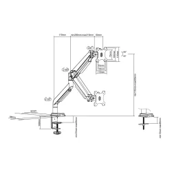 Ramię biurkowe pojedyncze (zacisk) DIGITUS 1xLCD | PartsPC.pl