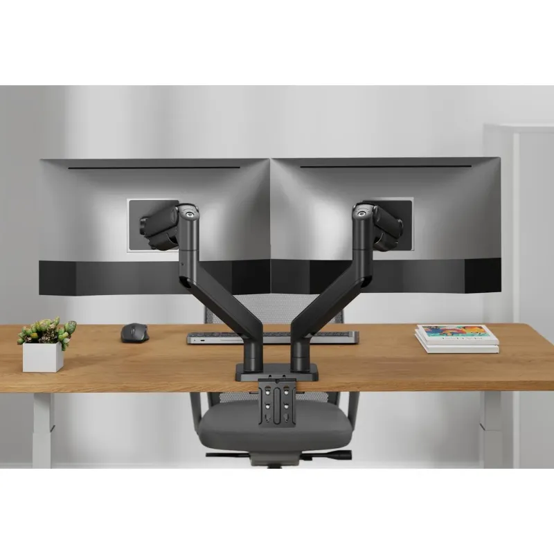 Ramię biurkowe podwójne DIGITUS z zaciskiem i sprężyną | PartsPC.pl