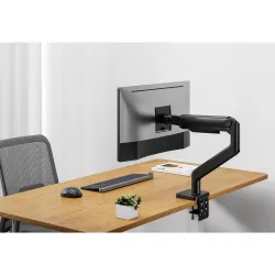 Ramię biurkowe pojedyncze DIGITUS z zaciskiem i sprężyną mechaniczną 1xLCD