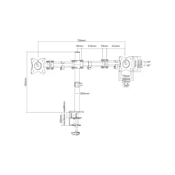Stojak biurkowy podwójny z zaciskiem DIGITUS, 2xLCD, | PartsPC.pl