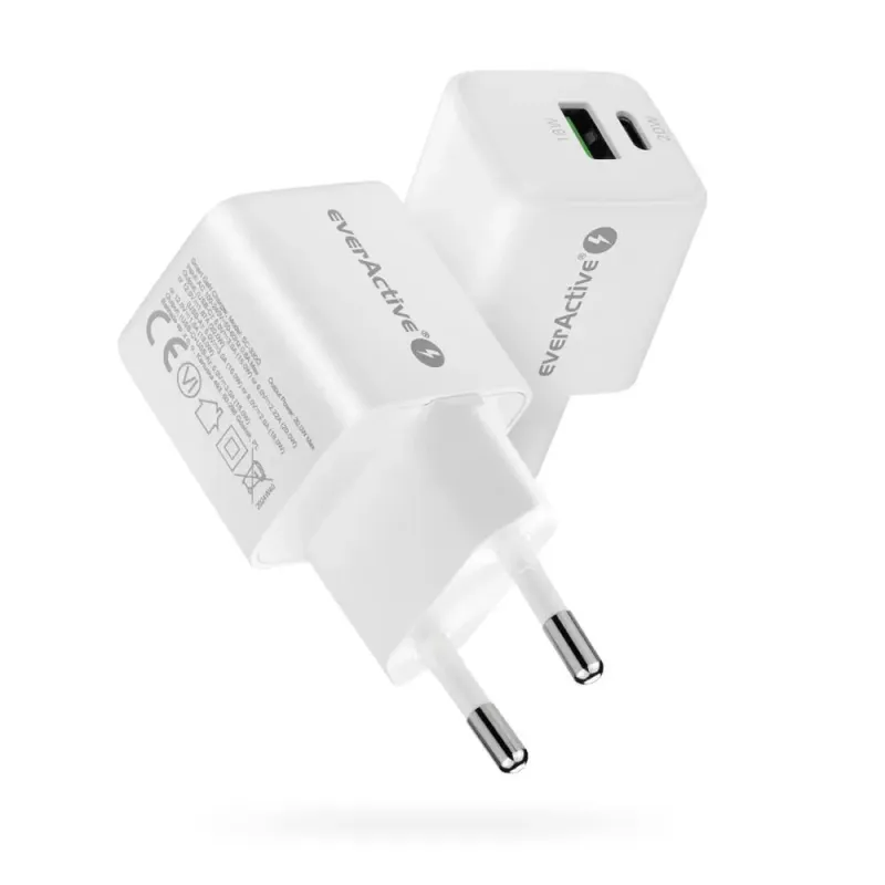 Ładowarka sieciowa everActive GaN SC-330 1x USB, 1x | PartsPC.pl