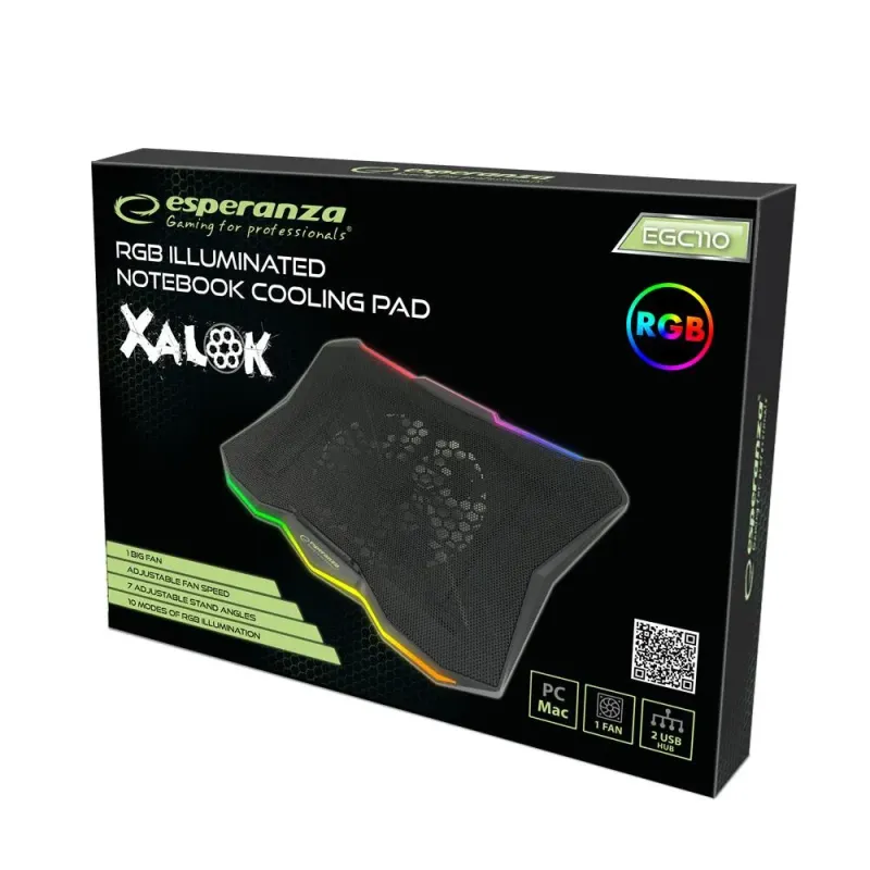 Podstawka chłodząca pod notebook Esperanza EGC110 Led RGB XALOK Gaming