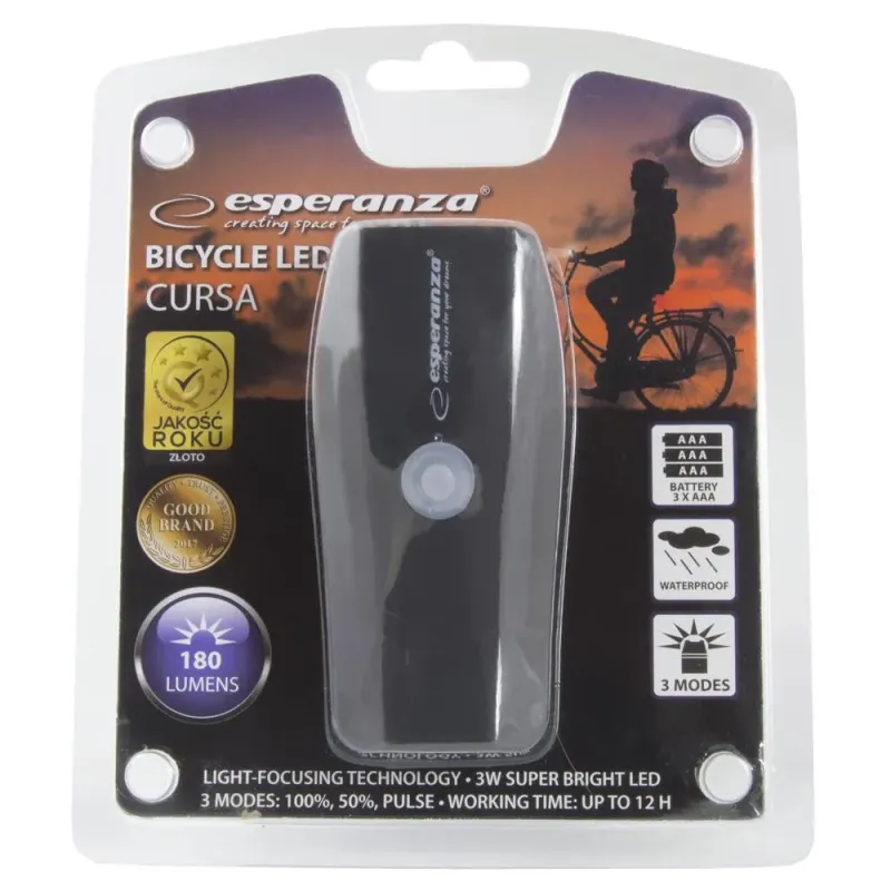 Lampka LED rowerowa Esperanza CURSA EOT018 na przód