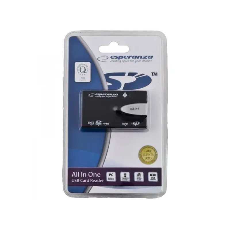 Uniwersalny czytnik Kart Pamięci Esperanza EA129 USB 2.0