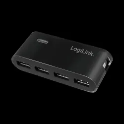 Hub USB LogiLink UA0085 4xUSB 2.0, aktywny, czarny | PartsPC.pl