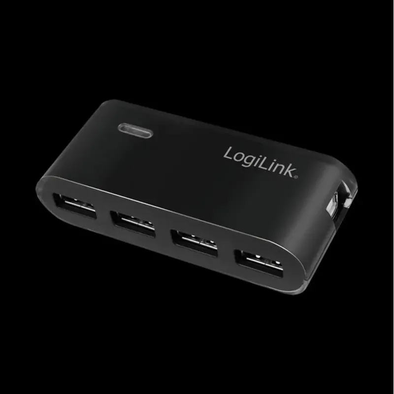 Hub USB LogiLink UA0085 4xUSB 2.0, aktywny, czarny | PartsPC.pl