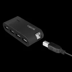 Hub USB LogiLink UA0085 4xUSB 2.0, aktywny, czarny | PartsPC.pl