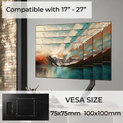 Uchwyt biurkowy do monitora Maclean MC-906, sprężyna gazowa