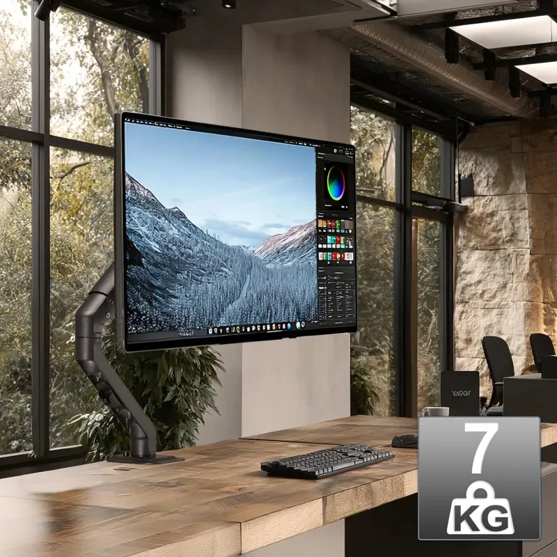 Uchwyt biurkowy do monitora Maclean MC-906, sprężyna gazowa