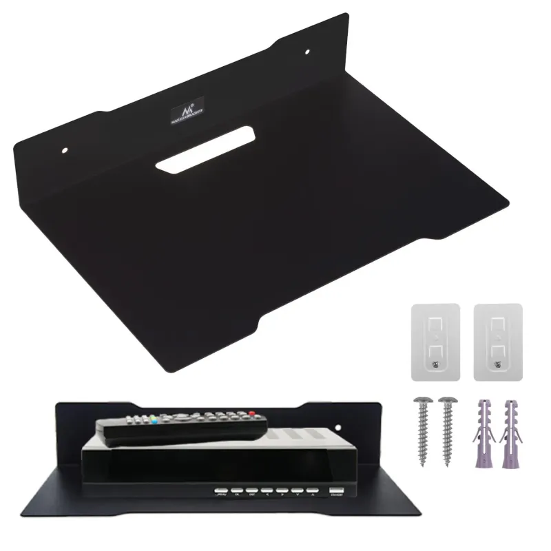 Półka ścienna pod dekoder Maclean MC-122, pojedyncza, max. 5kg, stalowa