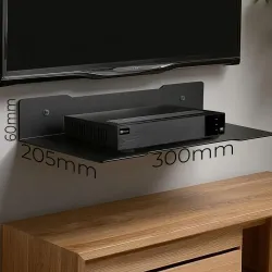 Półka ścienna pod dekoder Maclean MC-122, pojedyncza, max. 5kg, stalowa