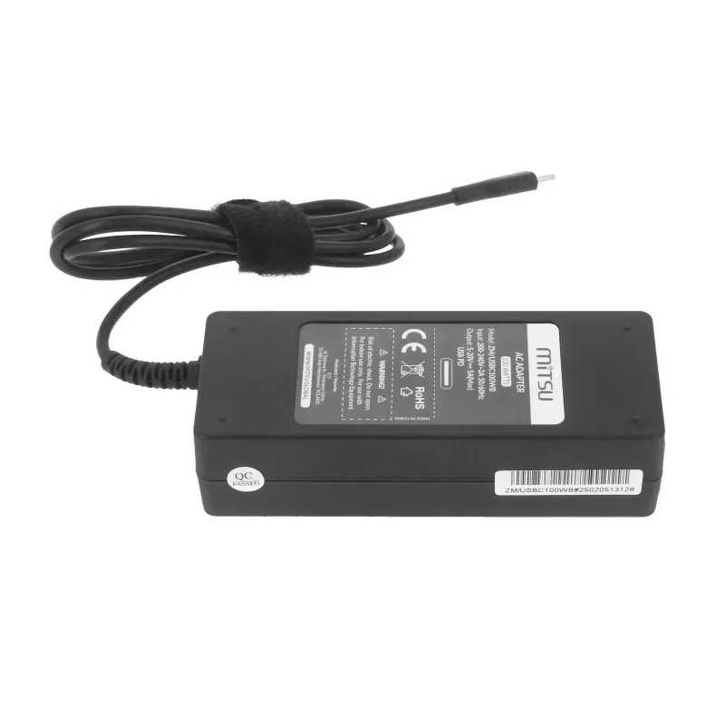 Zasilacz sieciowy Mitsu 100W USB-C, USBC, 5-20V, 3-5A (black… | PartsPC.pl