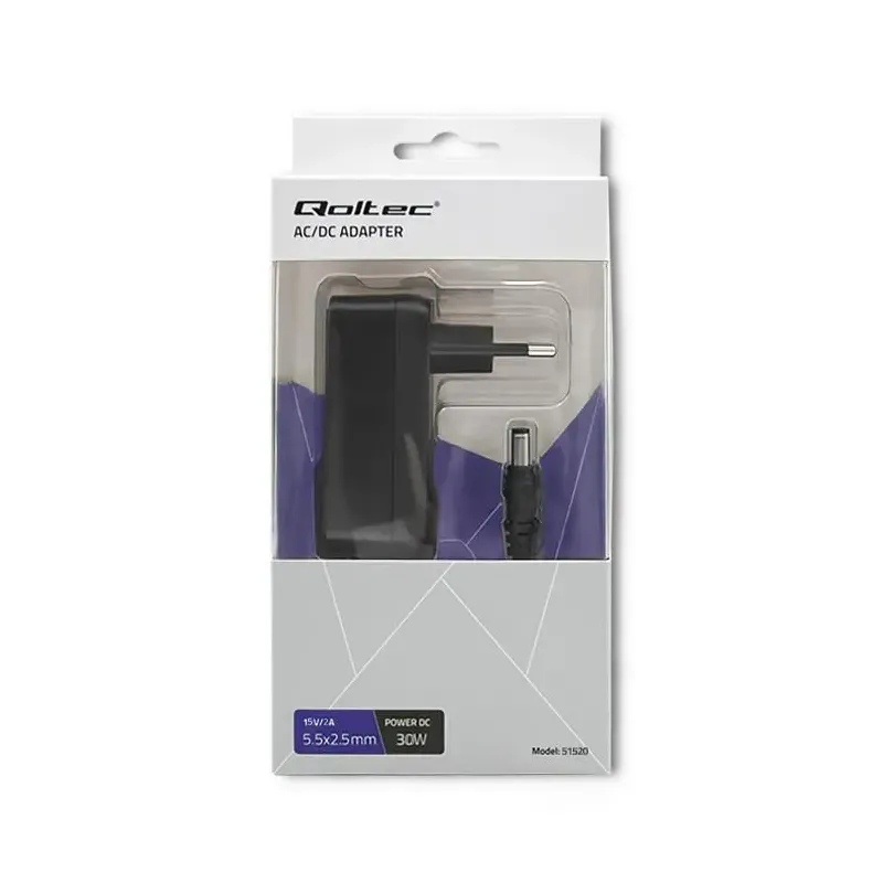Zasilacz sieciowy Qoltec 30W 15V 2A 5.5*2.5