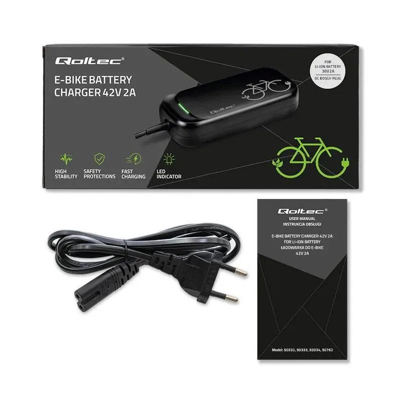 Ładowarka Qoltec do roweru Bosch 36V | 42V | 2A | Bosch | PartsPC.pl