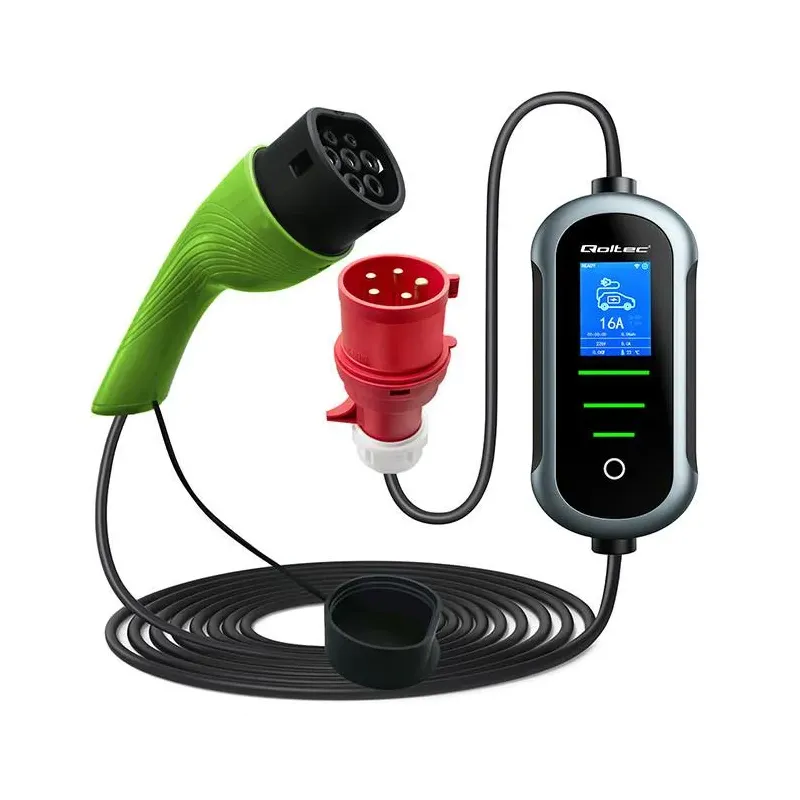 Ładowarka Qoltec do samochodu elektrycznego EV z regulacją 2w1 typ2 | 11kW