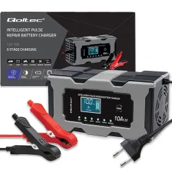 Ładowarka inteligentna Qoltec mikroprocesorowa 12V 10A | PartsPC.pl