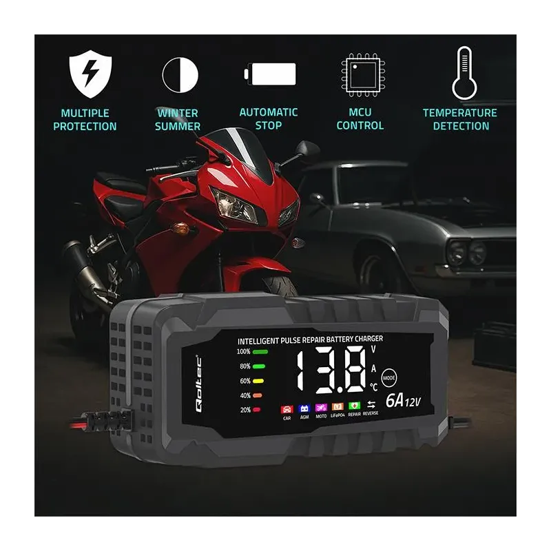 Ładowarka inteligentna Qoltec mikroprocesorowa 12V 6A | Pros… | PartsPC.pl