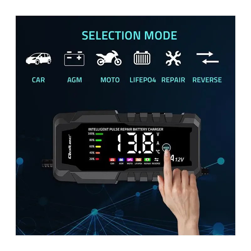Ładowarka inteligentna Qoltec mikroprocesorowa 12V 6A | Pros… | PartsPC.pl