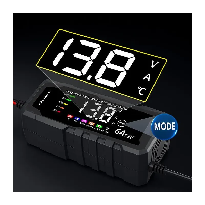 Ładowarka inteligentna Qoltec mikroprocesorowa 12V 6A | Pros… | PartsPC.pl