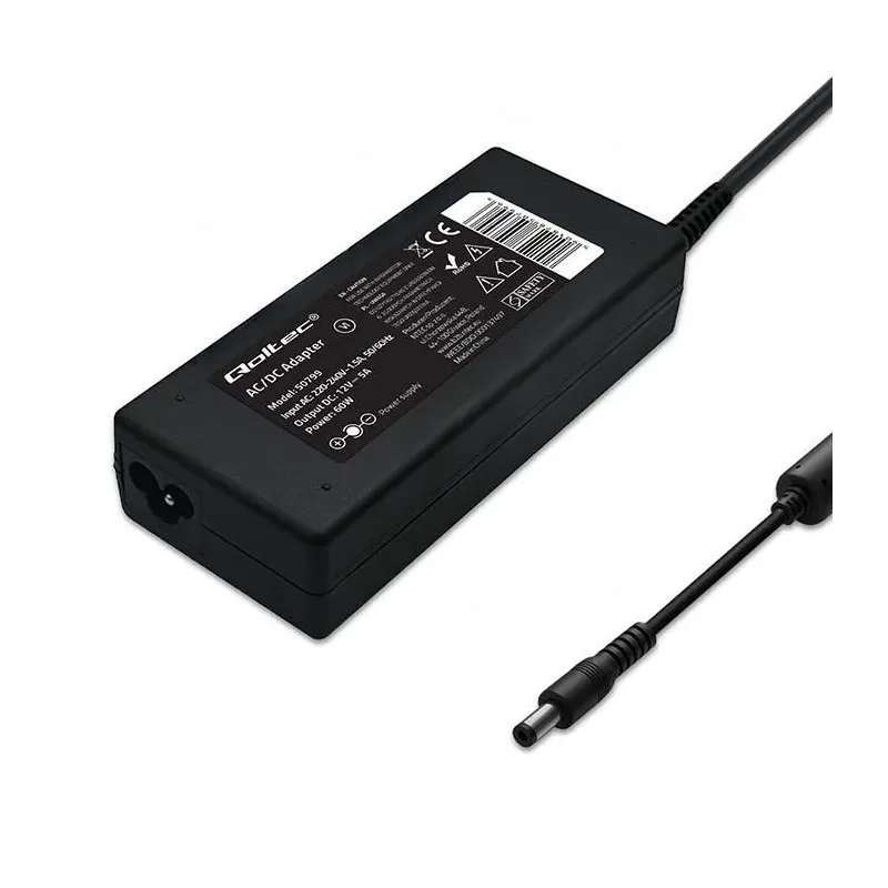 Zasilacz Qoltec desktopowy 60W | 12V | 5A | 5.5*2.5 | + kabel zasilający