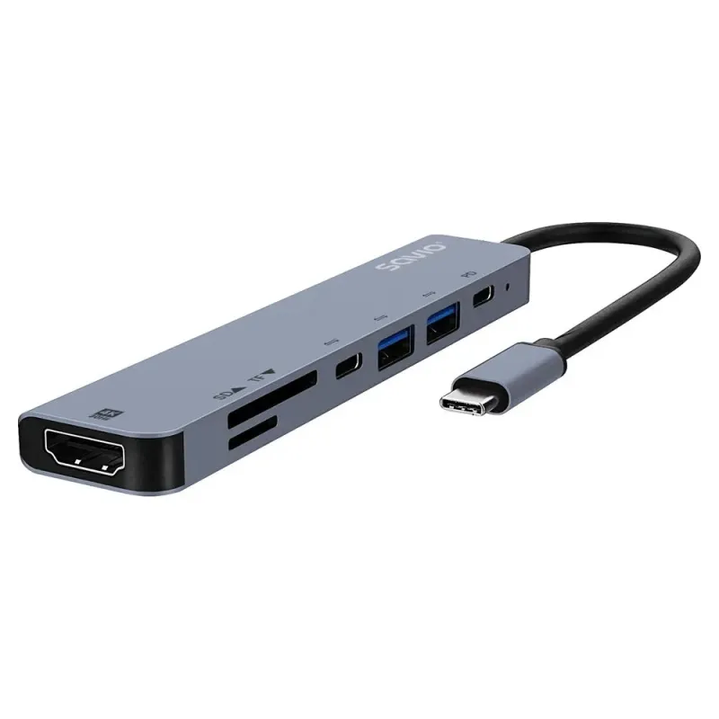 Hub USB-C SAVIO AK-82 7w1 | PartsPC.pl