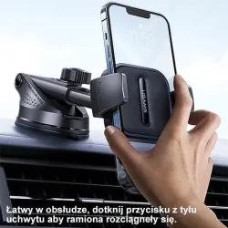 Uchwyt samochodowy Usams ZJ072 do szyby lub kokpitu czarny