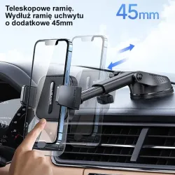 Uchwyt samochodowy Usams ZJ072 do szyby lub kokpitu czarny