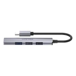 HUB USB-C Unitek H1208B 1xUSB-A 5 Gbps, 3xUSB-A 2.0 alu | PartsPC.pl
