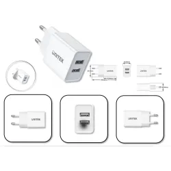 Ładowarka Sieciowa Unitek P1113A-EU 2xUSB-A 12W, biała | PartsPC.pl