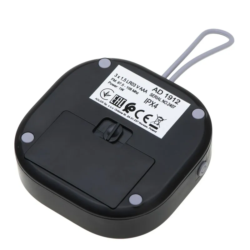 Radio FM Adler AD 1912 wodoodporne, IPX4 | PartsPC.pl