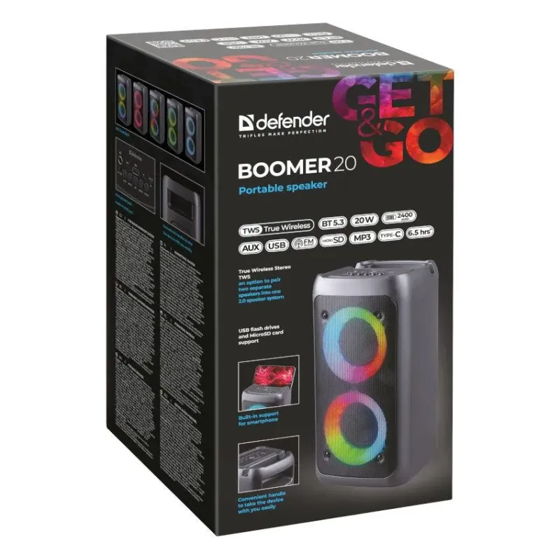 Głośnik Defender BOOMER 20 Bluetooth 20W | PartsPC.pl