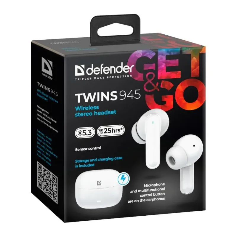 Słuchawki z mikrofonem Defender TWINS 945 bezprzewodowe | PartsPC.pl
