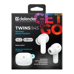 Słuchawki z mikrofonem Defender TWINS 945 bezprzewodowe | PartsPC.pl