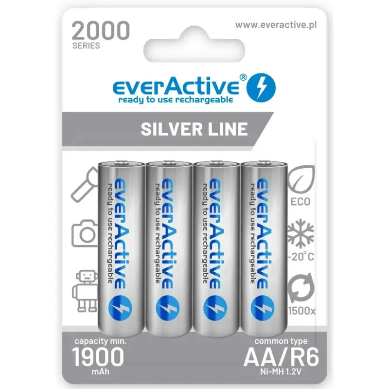 Akumulatorki AA/R6 everActive Silver Line 2000 mAh 4 sztuki