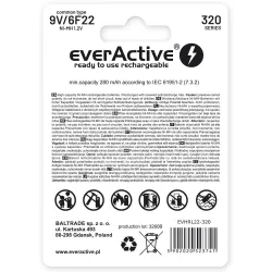 Akumulatorek 6F22/9V everActive Professional Line 320 mAh 1 sztuka