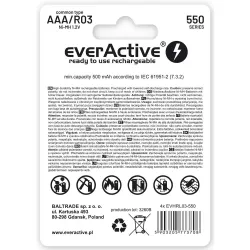 Akumulatorki AAA / R03 everActive Ni-MH 550 mAh ready to use - blister 4