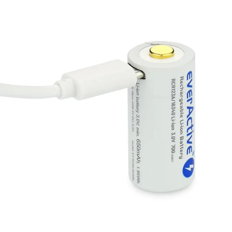 Akumulator 16340 everActive 3V Li-ion 700mAh micro USB z | PartsPC.pl