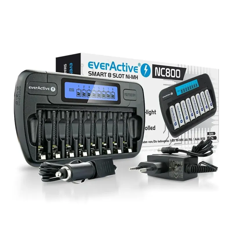 Ładowarka akumulatorków Ni-MH EverActive NC-800 | PartsPC.pl