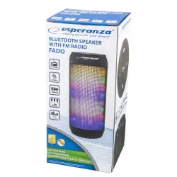Głośnik Bluetooth Esperanza Fado EP133K FM LED czarny