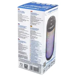 Głośnik Bluetooth Esperanza Fado EP133K FM LED czarny