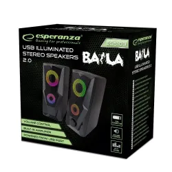 Głośniki 2.0 Esperanza USB LED Rainbow Baila EGS103 | PartsPC.pl