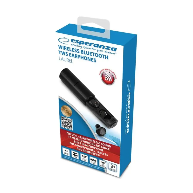 Słuchawki z mikrofonem Esperanza TWS LAUREL EH227K | PartsPC.pl