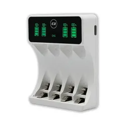 Ładowarka Qoltec do akumulatorków Ni-MH typu R03 AAA R6 AA | LCD | Kabel