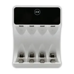 Ładowarka Qoltec do akumulatorków Ni-MH typu R03 AAA R6 AA | LCD | Kabel