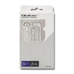 Słuchawki z mikrofonem Qoltec białe | PartsPC.pl
